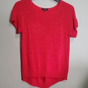 Cupio Short Sleeve Red Sweater Size Large